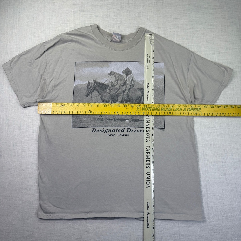 VTG Designated Driver Drunk Cowboy T-Shirt Men's XL Ouray CO Horse Dog Hanes USA - Picture 7 of 7